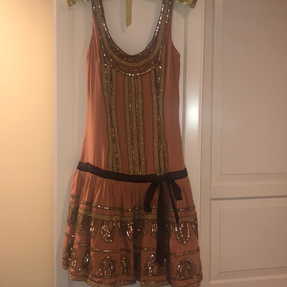 Cocktail Beaded  Tracy Reeves Silk Dress.